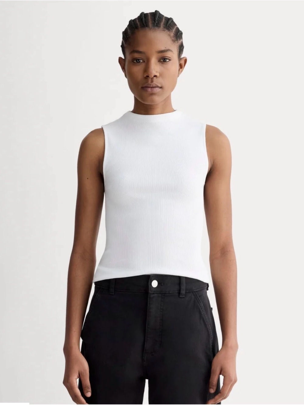 Everlane White Crewneck Sleeveless Tank size Small